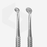 Ложка косметологічна двостороння EXPERT 20 TYPE 2 (УНО та кругла шумовка, 19 отворів)